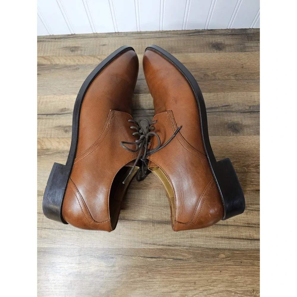Cole Haan Hawthorne Plain Toe Oxford Shoes British Tan Leather Men's 10.5